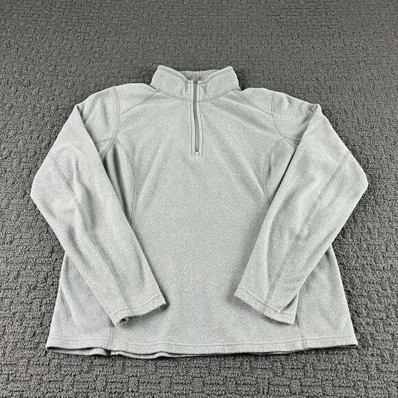 The North Face Sweatshirt Womens Large Gray 1/4 Zip‎ Pullover Fleece Long Sleeve - Picture 1 of 10